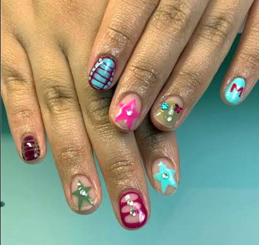 Colorful nail art by Ava